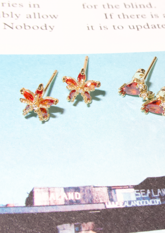 Glitzernde Petit Red Seastar Ohrstecker