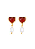 Emily Karneol Perle Sommer Goldene Ohrringe