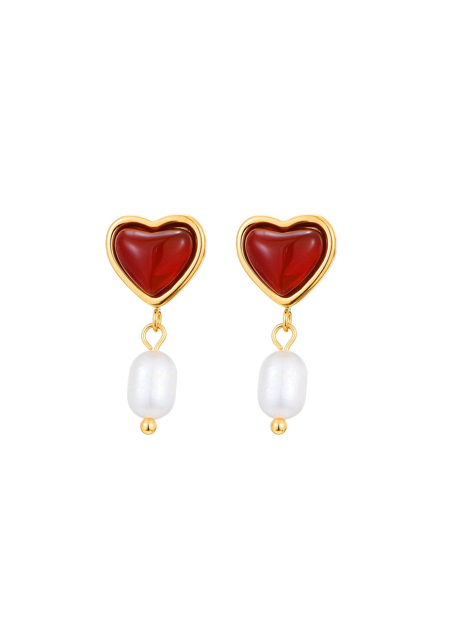 Emily Karneol Perle Sommer Goldene Ohrringe