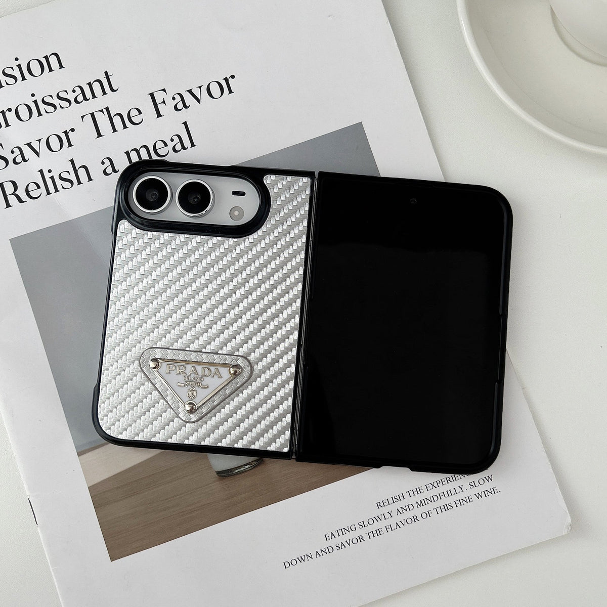 Imitating Carbon Fiber Design Phone Case For iPhone Duo
