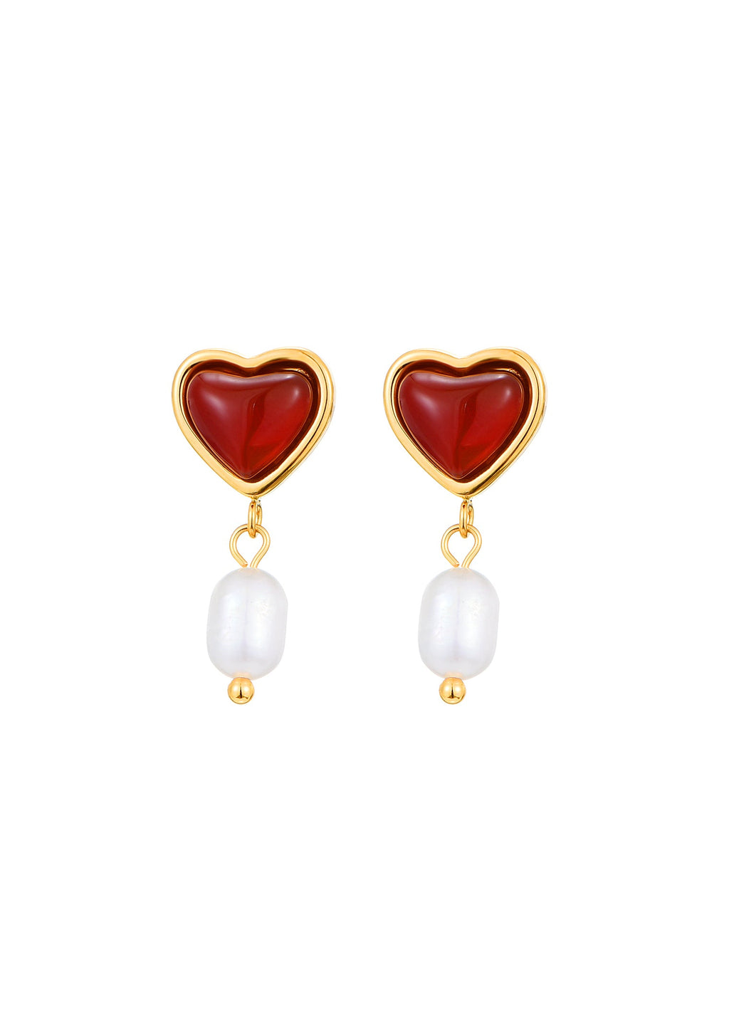 Emily Karneol Perle Sommer Goldene Ohrringe