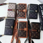 Leder Brieftasche Lanyard Handyhülle für iPhone