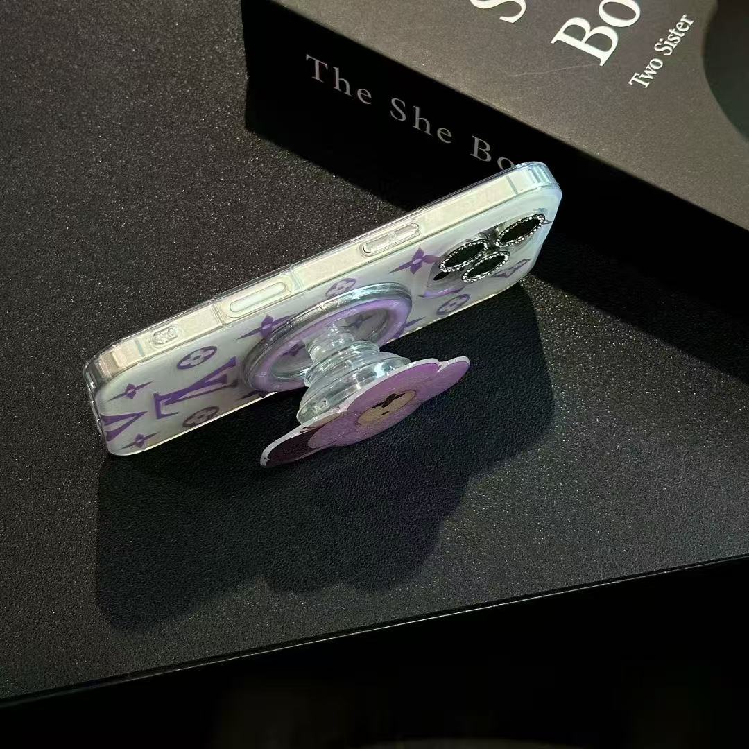 Purple Flower MagSafe Phone Case For iPhone