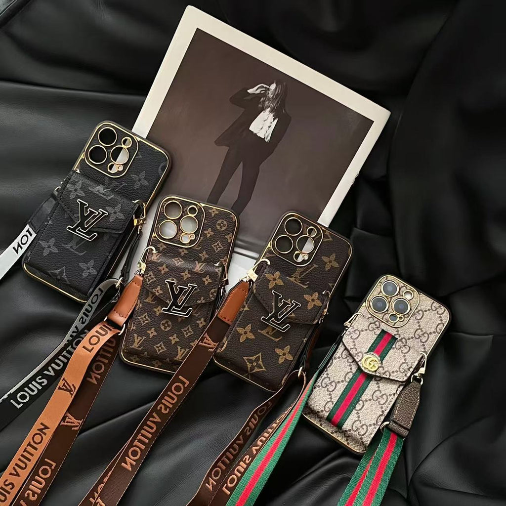 Klassische Handyhülle mit Riemen und Brieftasche für das iPhone