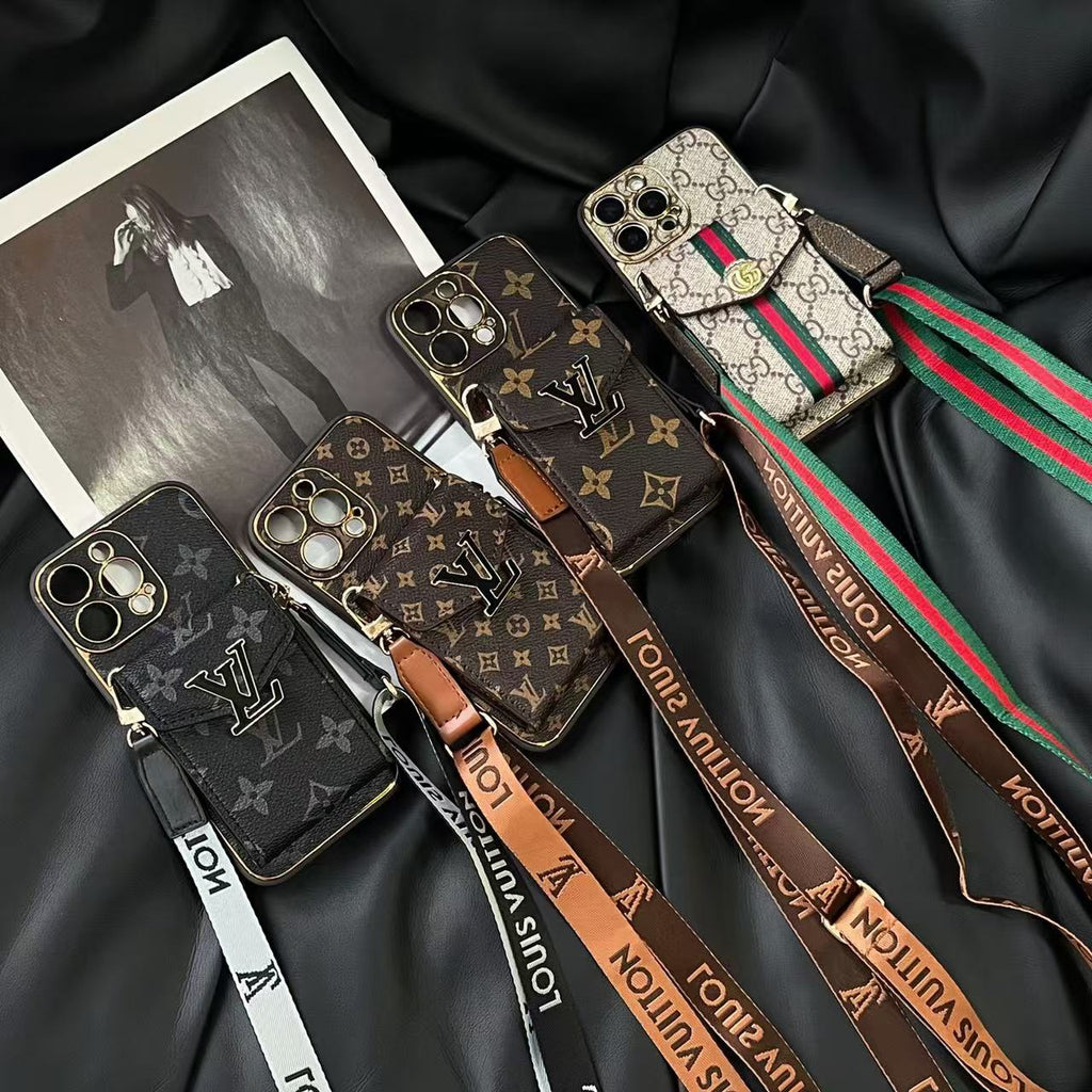 Klassische Handyhülle mit Riemen und Brieftasche für das iPhone