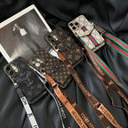 Klassische Handyhülle mit Riemen und Brieftasche für das iPhone