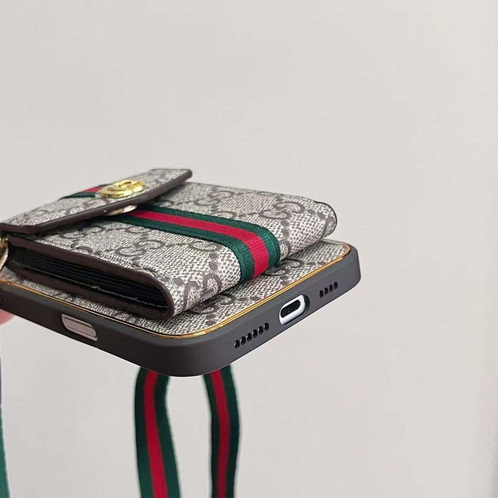 Klassische Handyhülle mit Riemen und Brieftasche für das iPhone