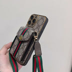 Klassische Handyhülle mit Riemen und Brieftasche für das iPhone