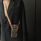 Klassische Handyhülle mit Riemen und Brieftasche für das iPhone