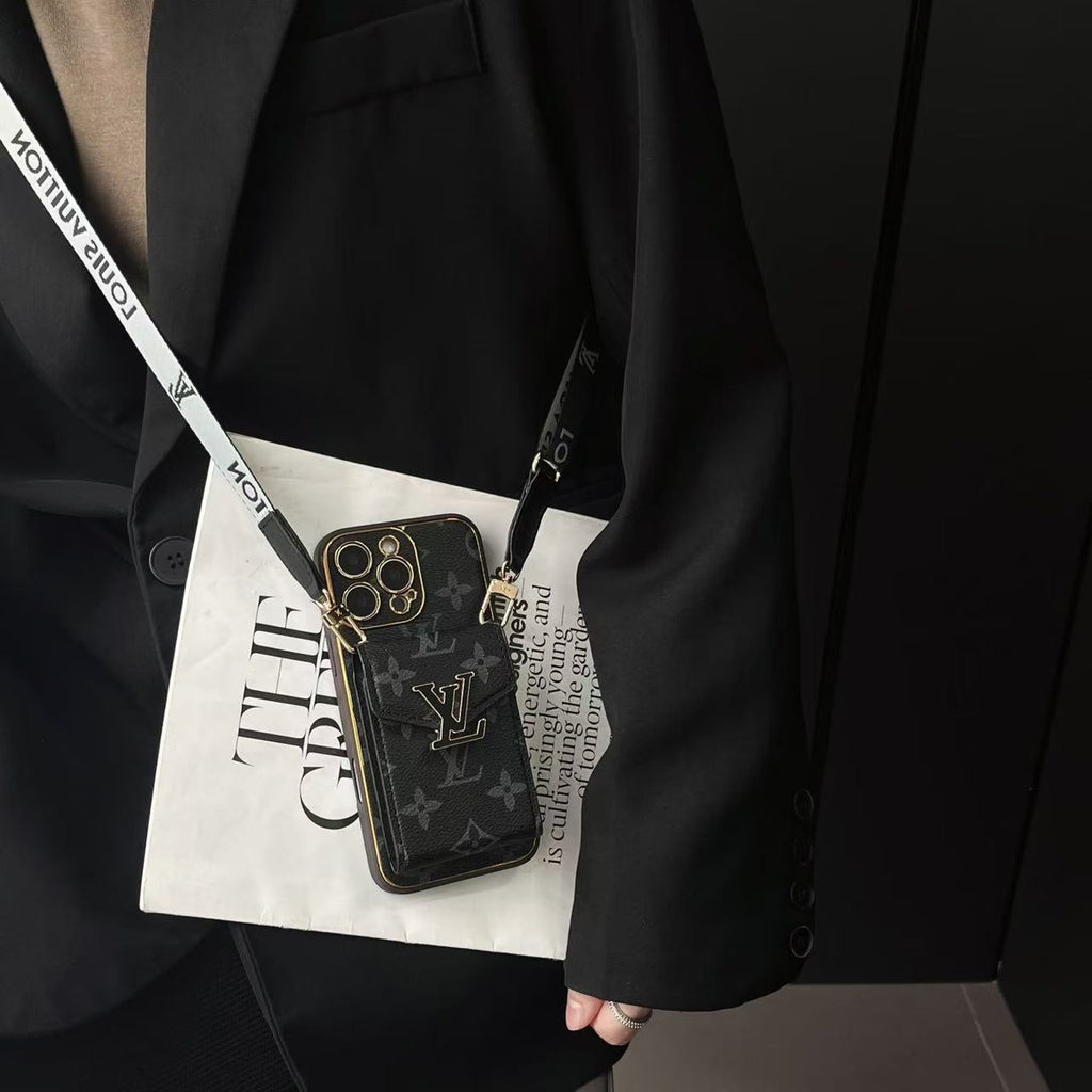 Klassische Handyhülle mit Riemen und Brieftasche für das iPhone
