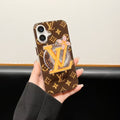 Brown Magnetic Bracket Phone Case For iPhone