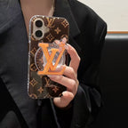 Brown Magnetic Bracket Phone Case For iPhone
