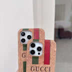 Custodia per telefono con design color legno per iPhone