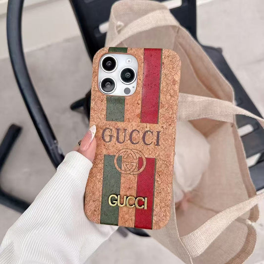 Custodia per telefono con design color legno per iPhone