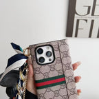 Letter Holster Scarf Chain Wallet Case For Samsung