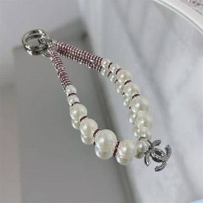 Trendy Pearl Chain Phone Charm