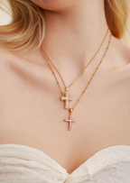 Grace Rosa goldene Kreuzkette