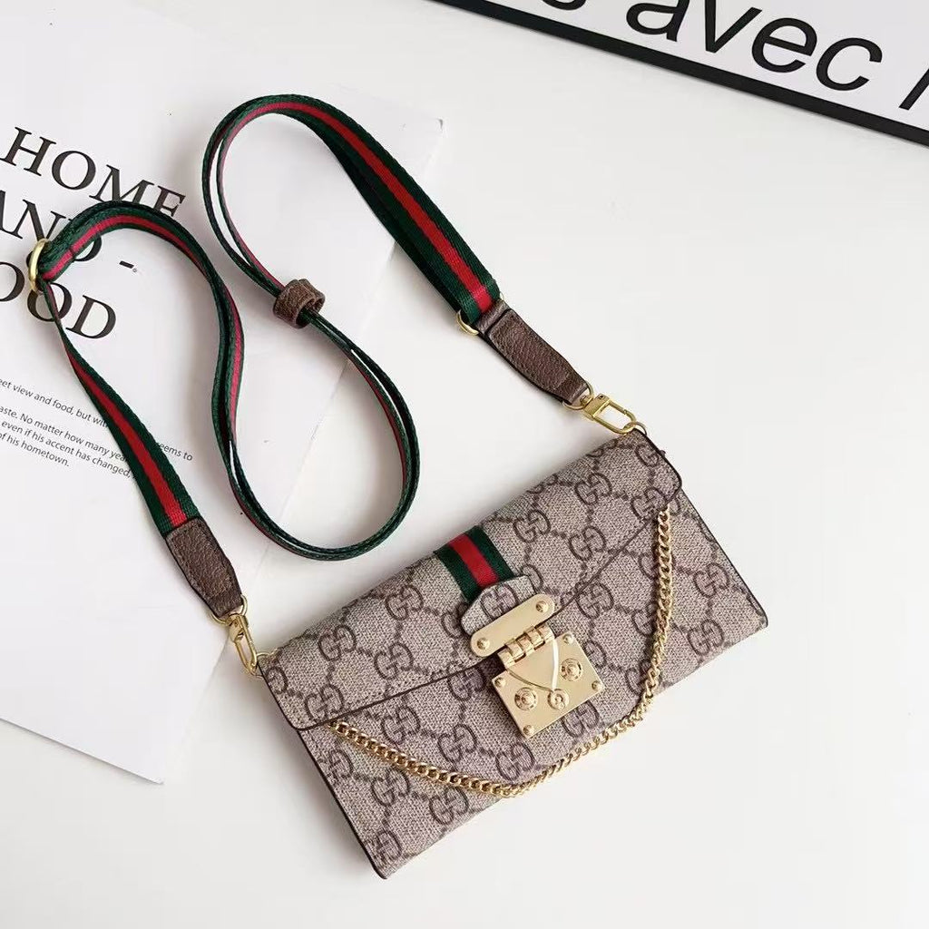 Long Strap Letter Holster Wallet Case For Samsung