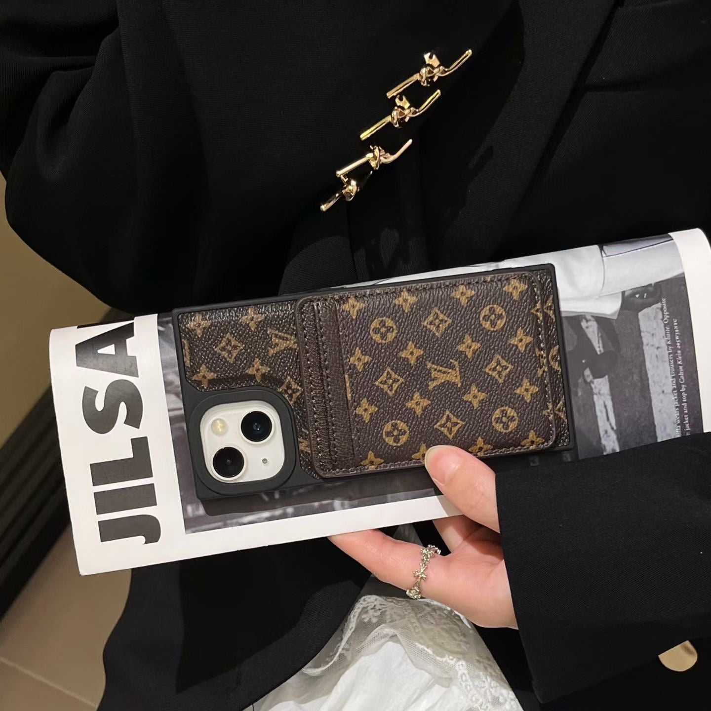 Brown Card MagSafe Phone Case For iPhone