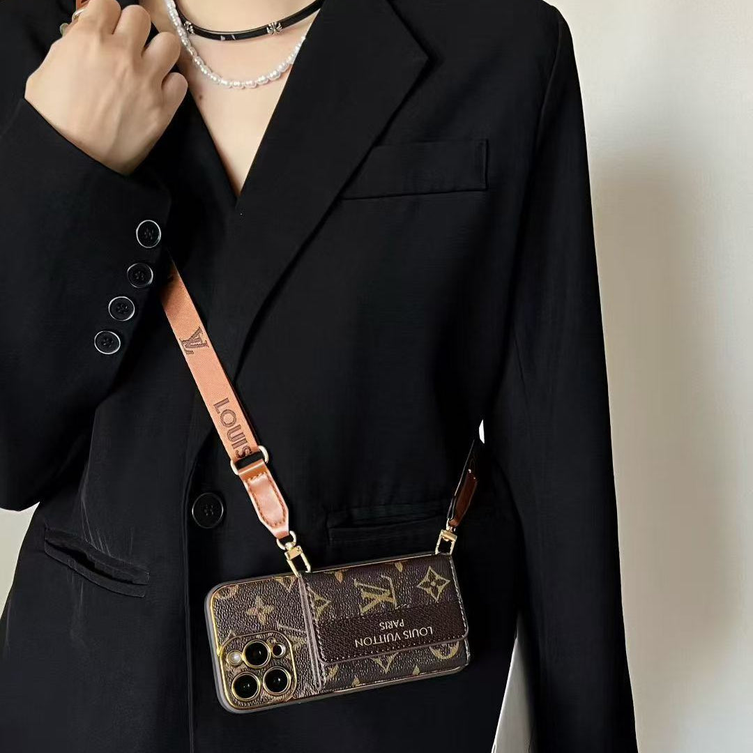 Neue Brieftasche mit Riemen-Telefonhülle für das iPhone