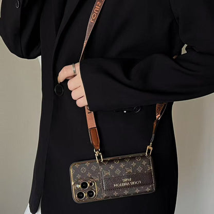 Neue Brieftasche mit Riemen-Telefonhülle für das iPhone