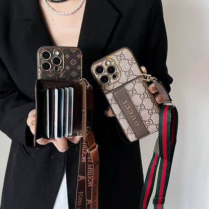 Neue Brieftasche mit Riemen-Telefonhülle für das iPhone