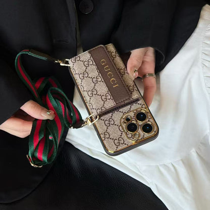 Neue Brieftasche mit Riemen-Telefonhülle für das iPhone