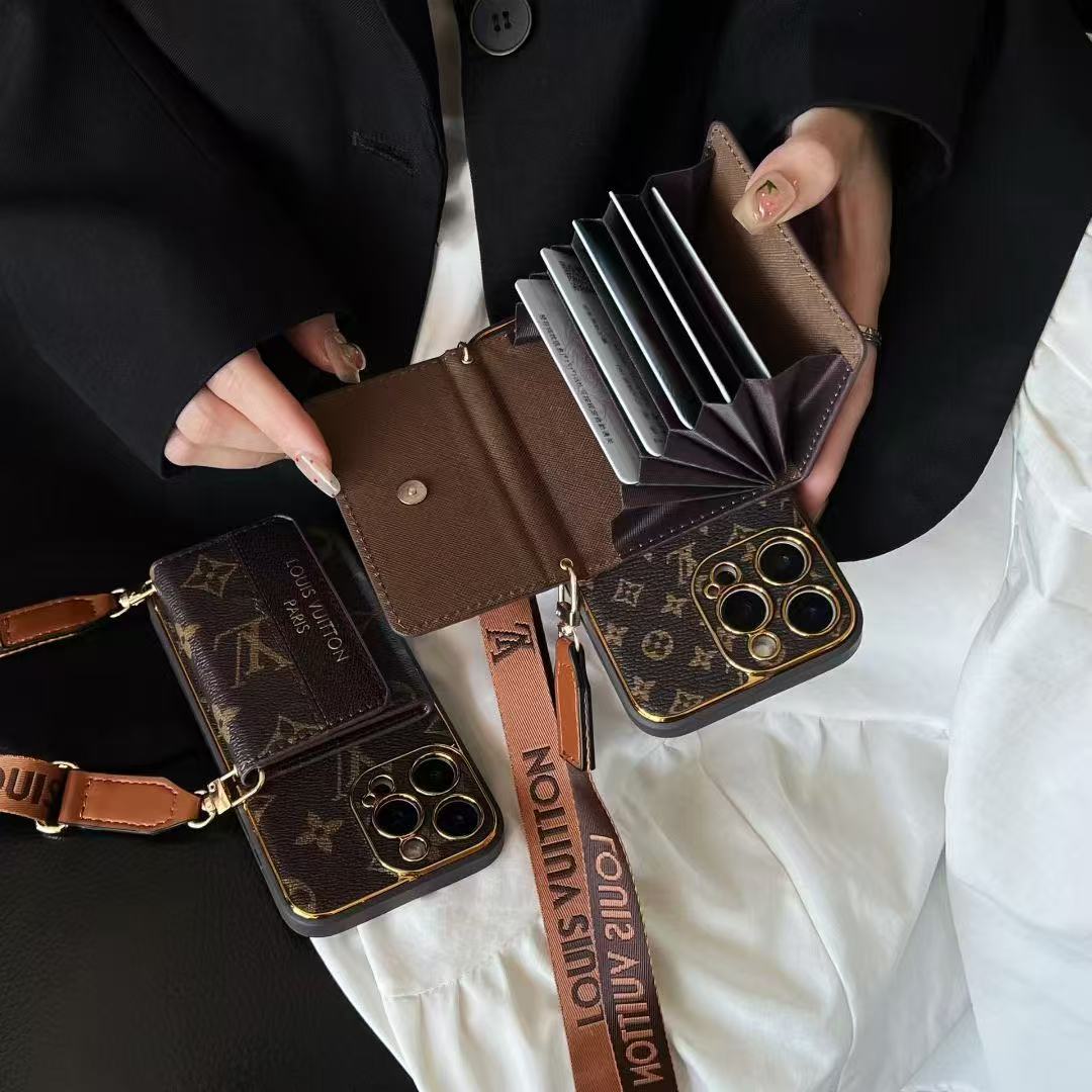 Neue Brieftasche mit Riemen-Telefonhülle für das iPhone