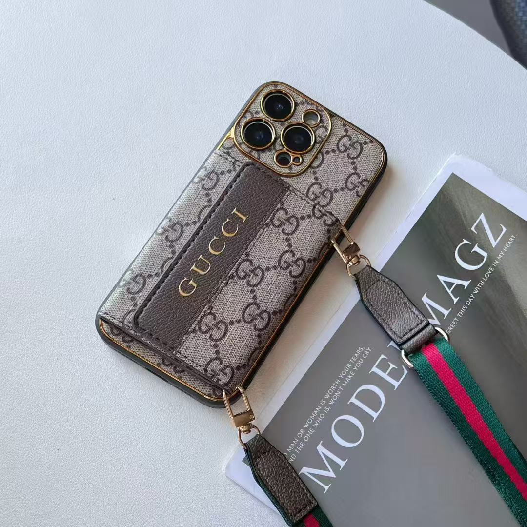 Neue Brieftasche mit Riemen-Telefonhülle für das iPhone
