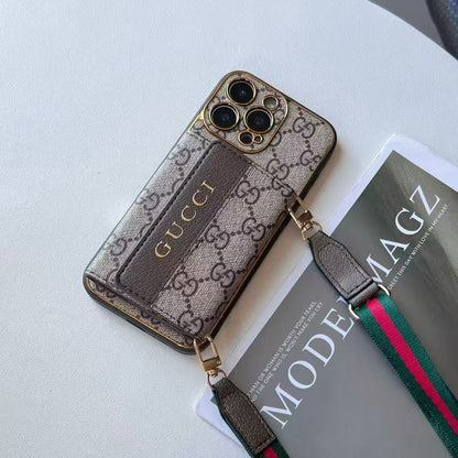 Neue Brieftasche mit Riemen-Telefonhülle für das iPhone