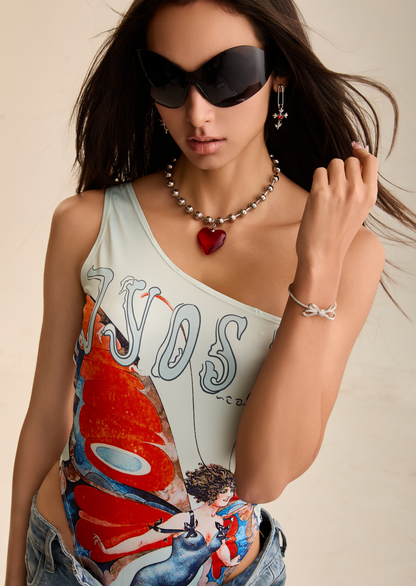 Collana con cuore rosso passione di Dora Summer