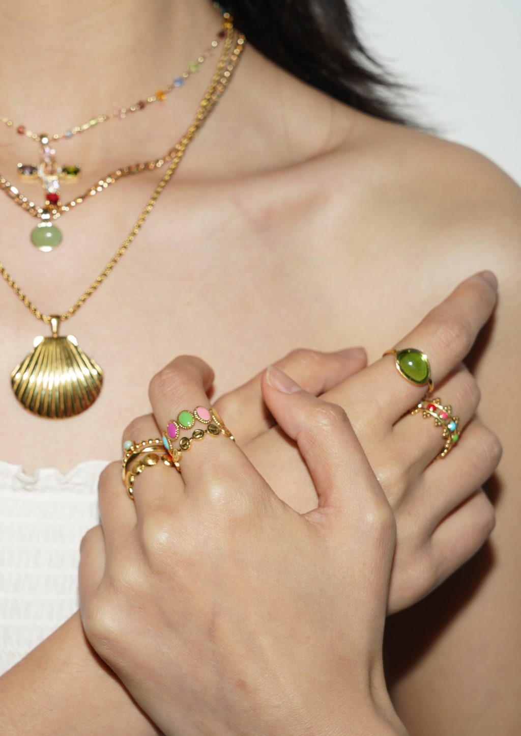 Zoe Amazon Stone Goldener Ring