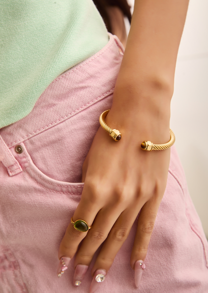 Bracciale in pietra marrone Clara