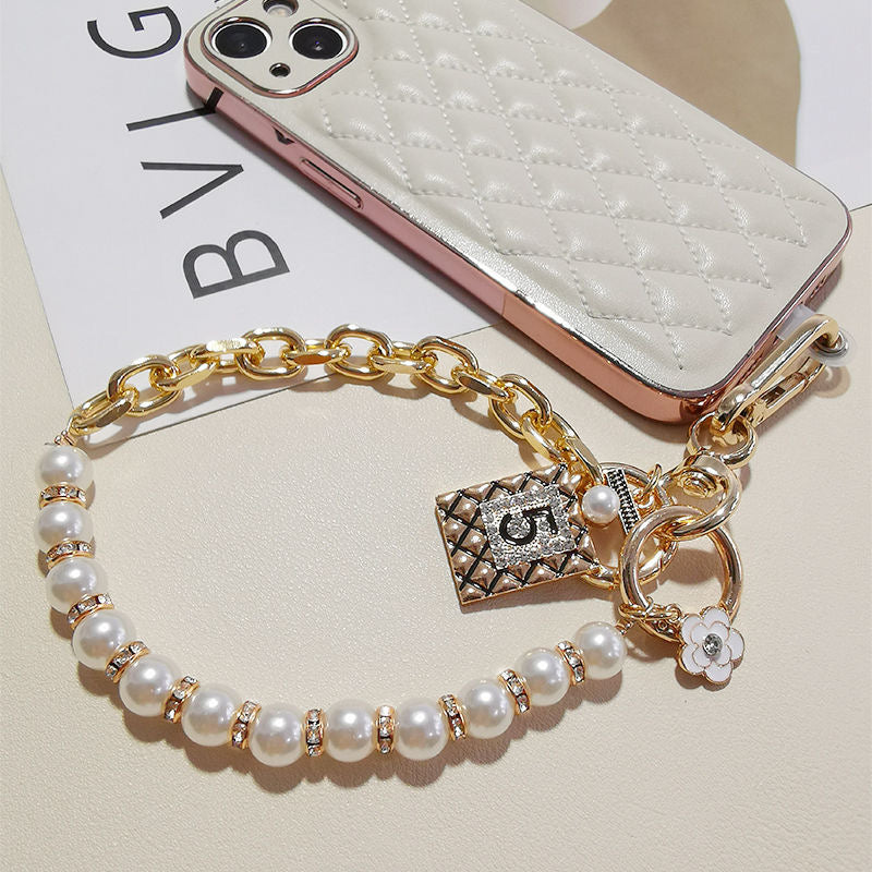 Pearl Chain Phone Charm