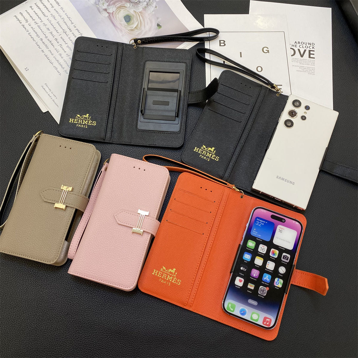 Charm Classic Leather Phone Case