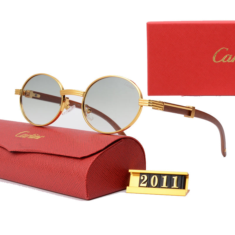 Vintage-Sonnenbrille mit rundem Rahmen aus Metall