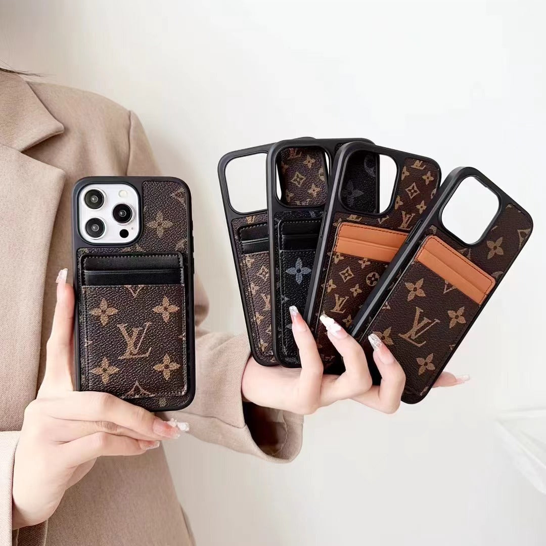 Printed Card Holder Phone Case For iPhone