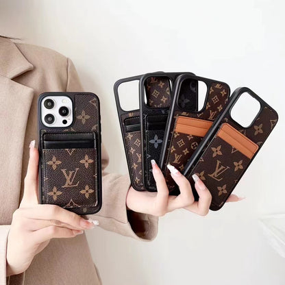 Printed Card Holder Phone Case For iPhone