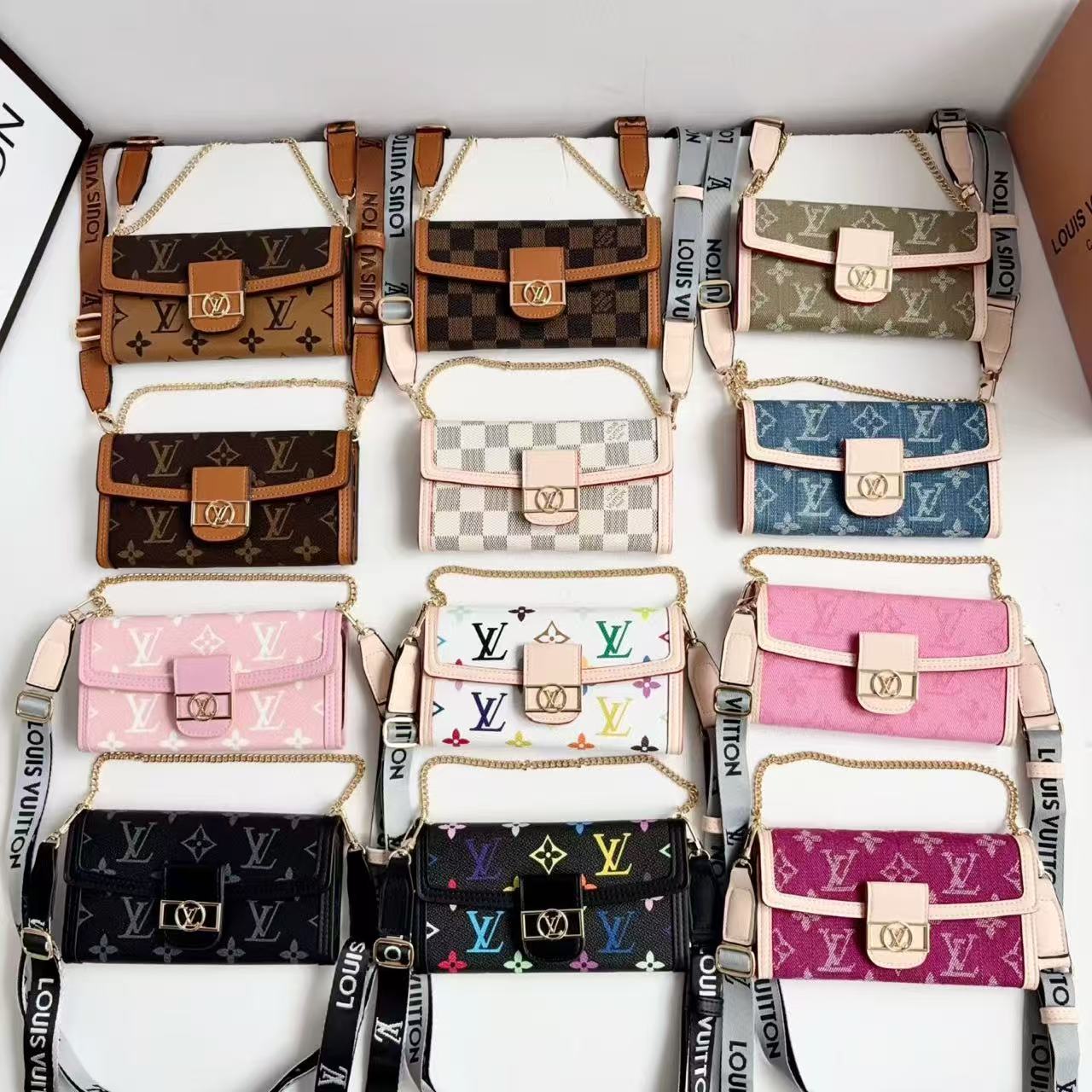 Letter Holster Scarf Chain Wallet Case For iPhone