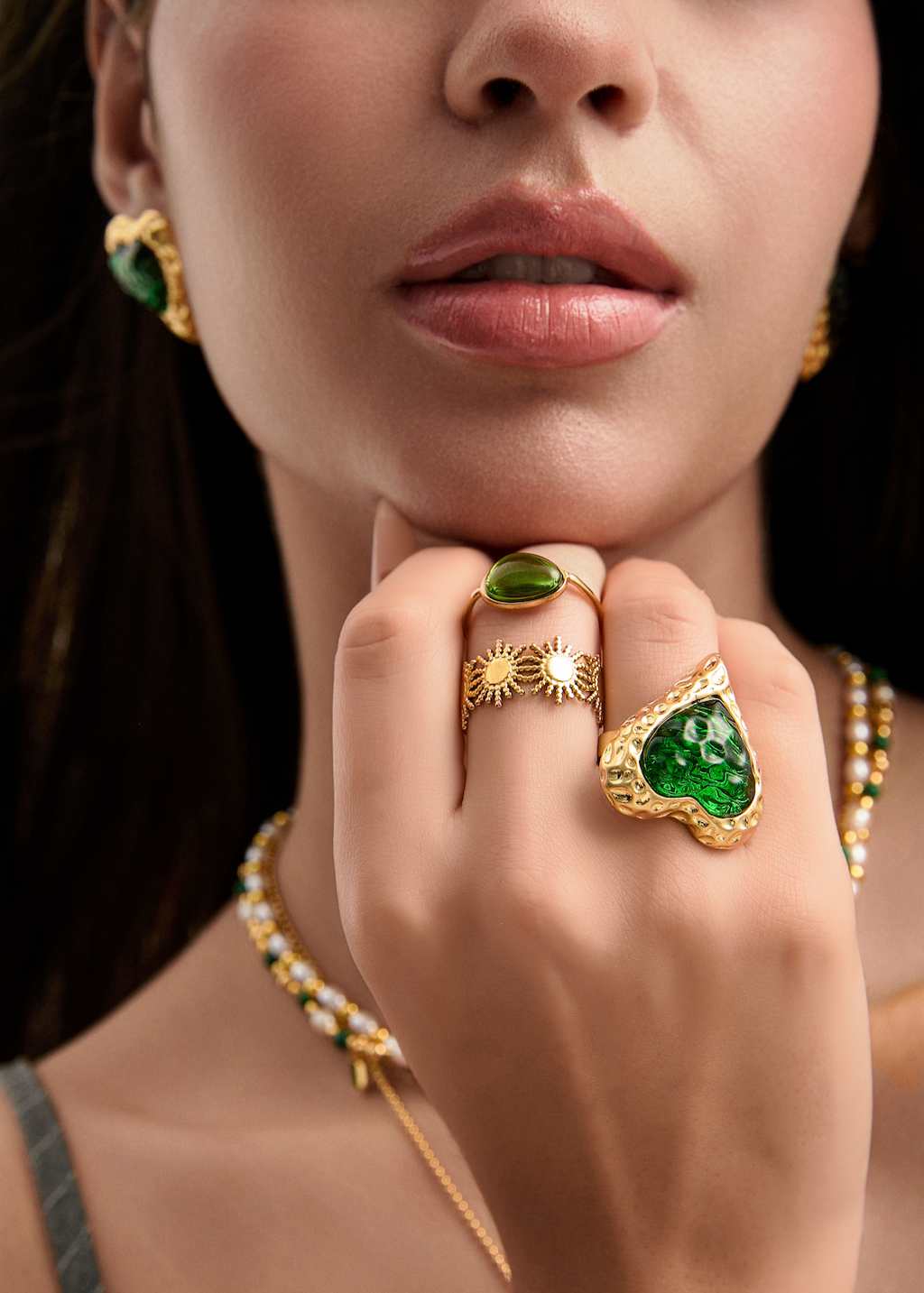 Anello verde "Adam Love In All Shape"