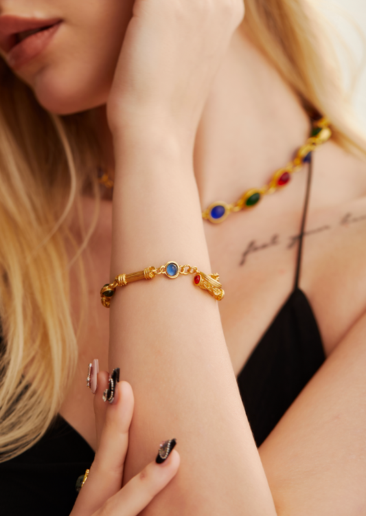 Bracciale vintage in pietra colorata Doris