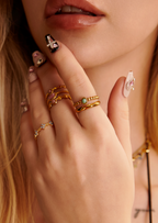 Zoe Amazon Stone Goldener Ring
