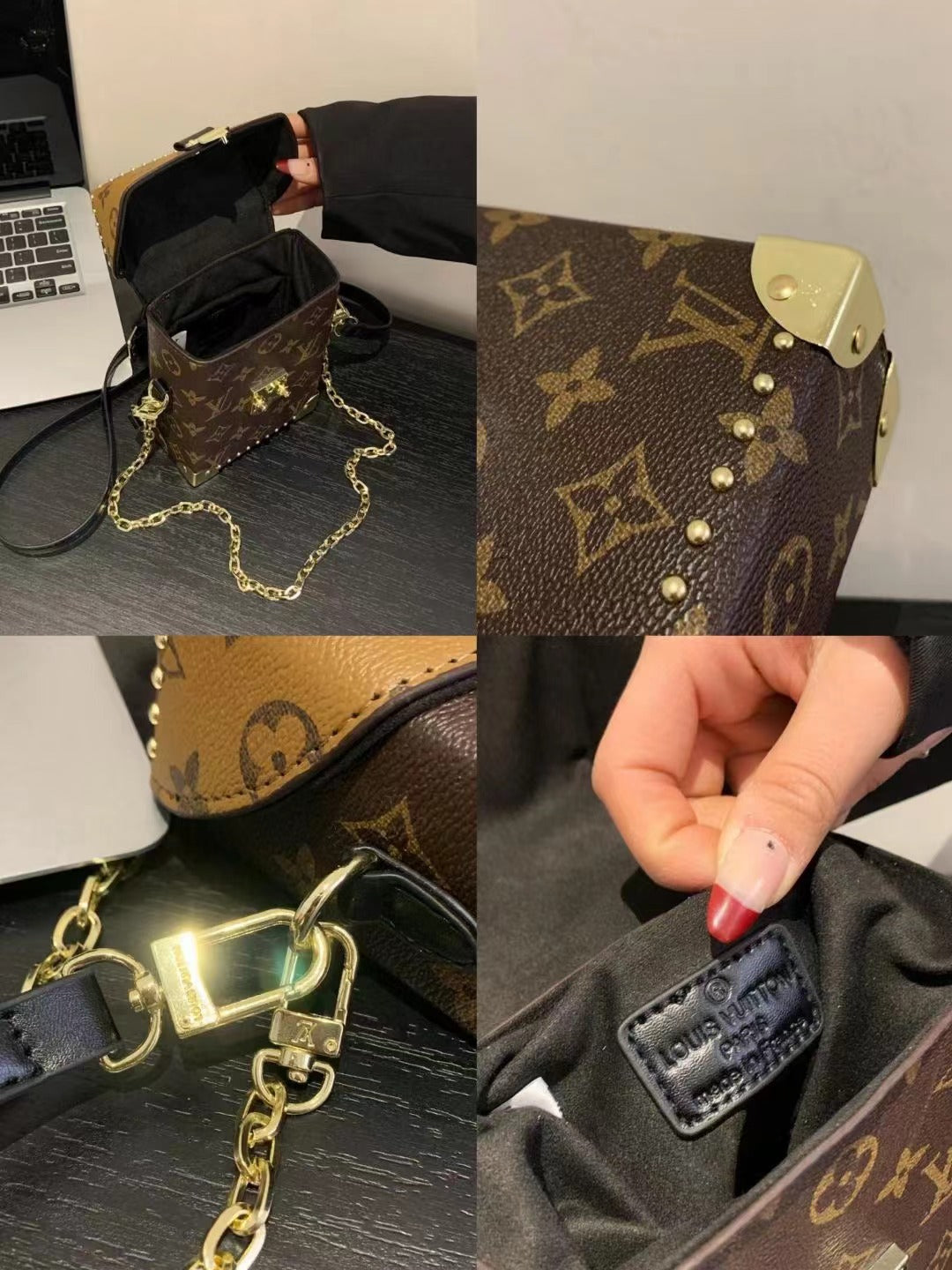 Stilvolle Metallic-Tasche für tragbare Geräte