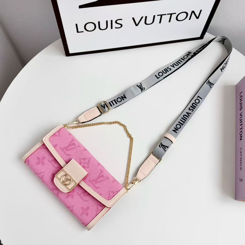 Letter Holster Scarf Chain Wallet Case For iPhone
