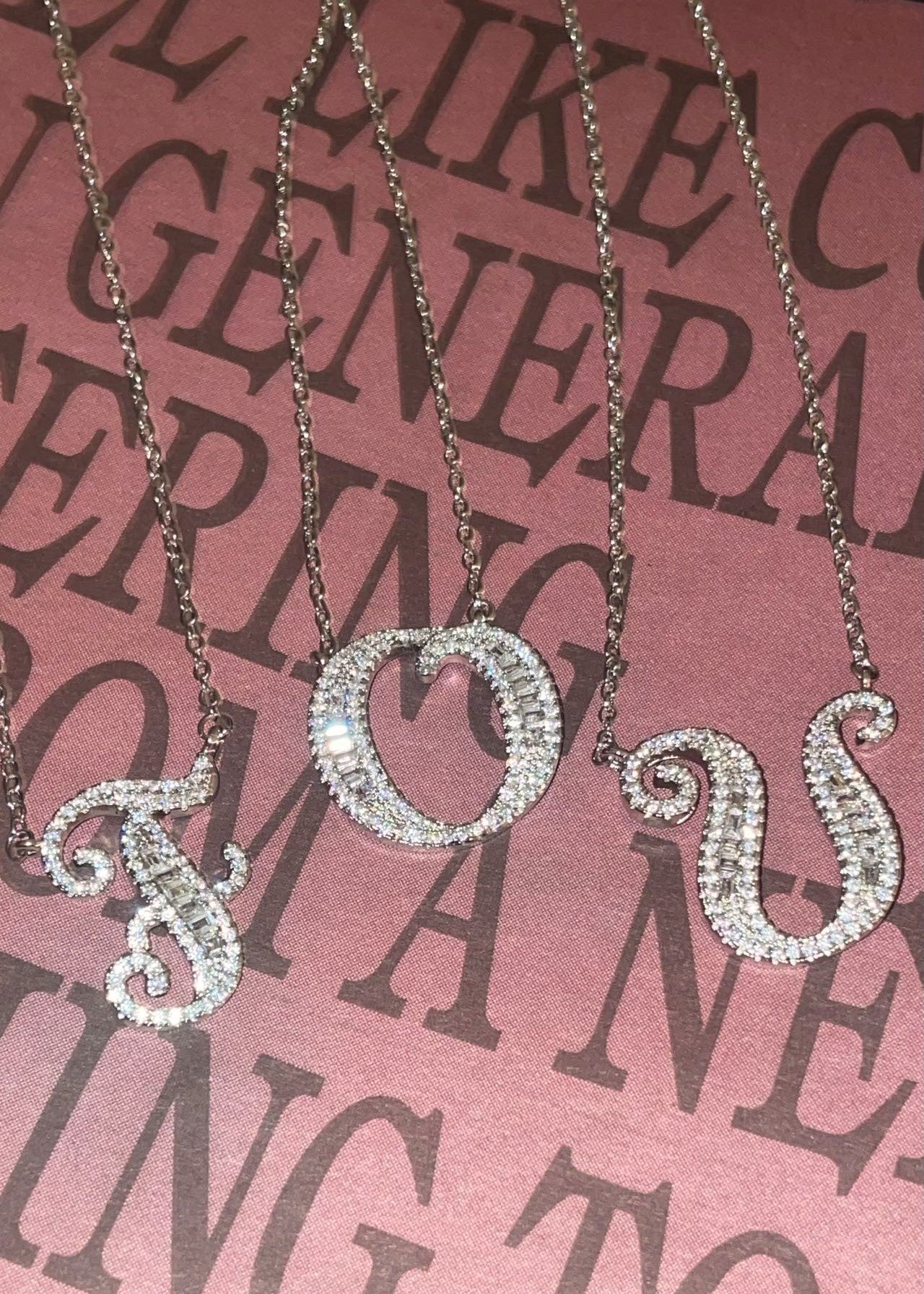 Alphabet Initial Letter Gemstone Necklace