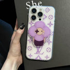 Purple Flower MagSafe Phone Case For iPhone