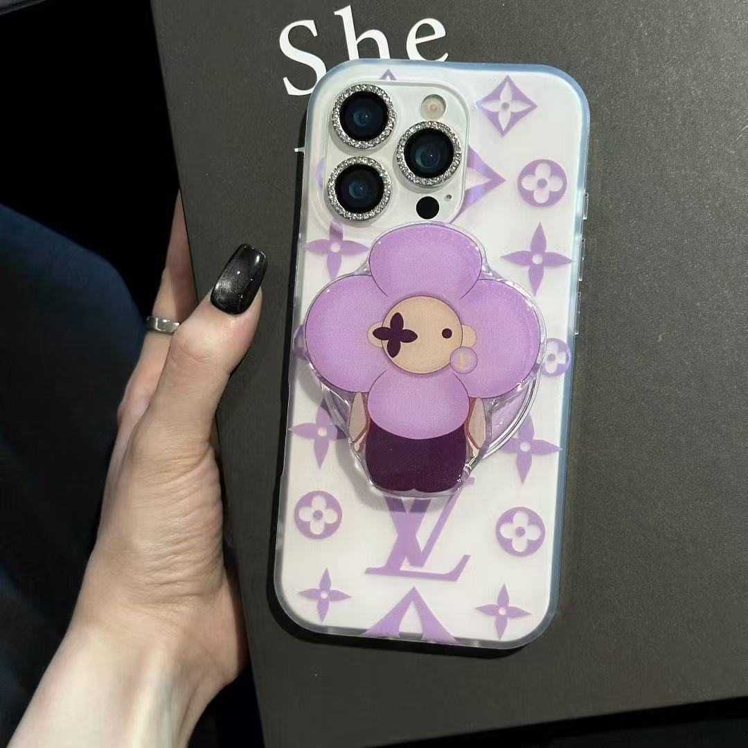 Purple Flower MagSafe Phone Case For iPhone