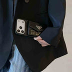 Black Card Wallet Phone Case For iPhone