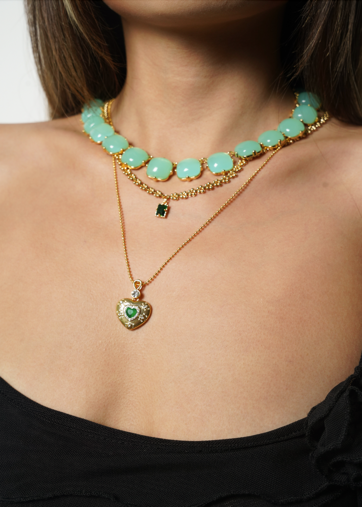 Gabrielle Green Love Edelstein-Halskette