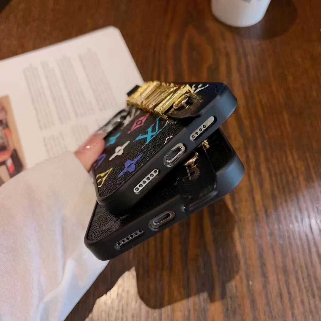 Goldene Galaxy-Hülle mit Armband für Samsung 